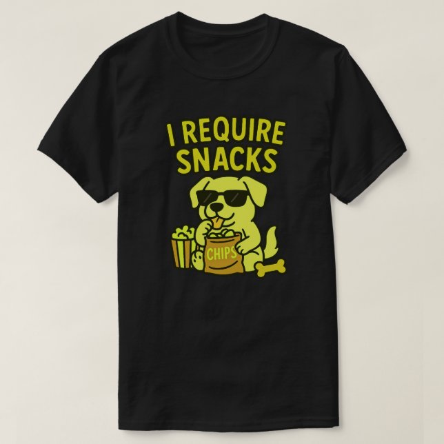 CAMISETA EU PRECISO DE SNACKS (Frente do Design)