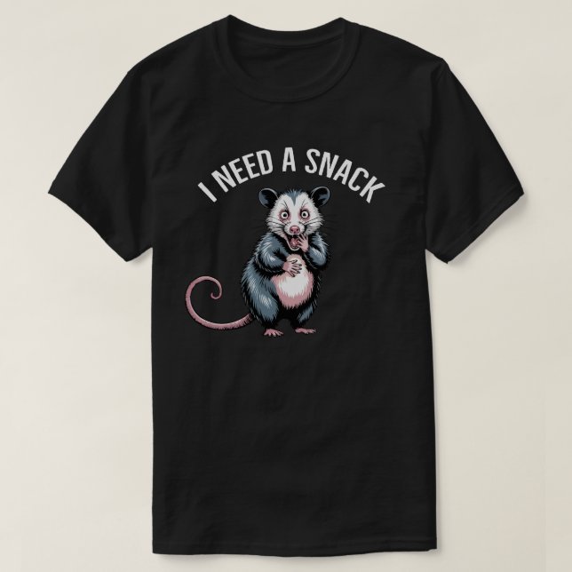 Camiseta Eu Preciso de um Lanche Possum Gritando t – Meme E (Frente do Design)