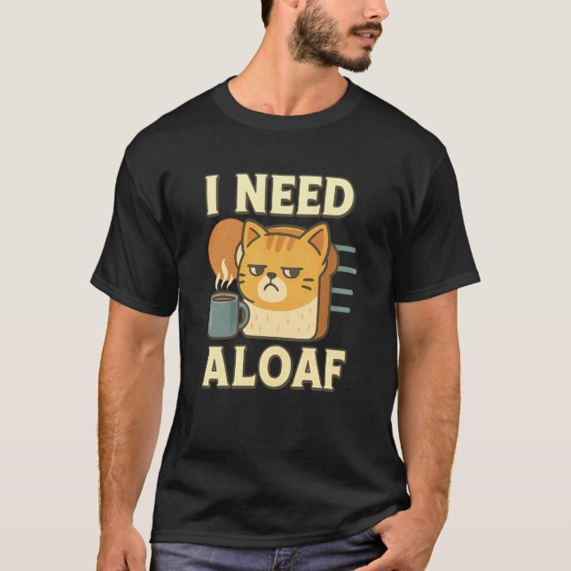 Camiseta Eu Preciso de um Pão - Cat Coffee (Frente)
