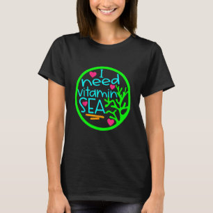 Camiseta Eu Preciso De Vitamina C Férias Da Praia Sea Sun H