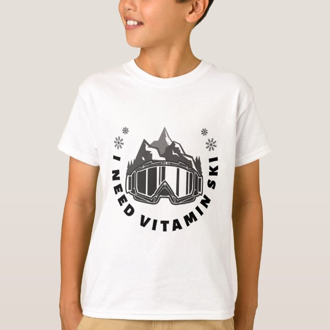 Camiseta Eu Preciso de Vitamina Esqui  (Frente)