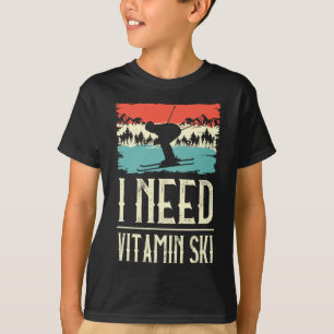 Camiseta Eu Preciso de Vitaminas Amante de Esqui Esqui no G