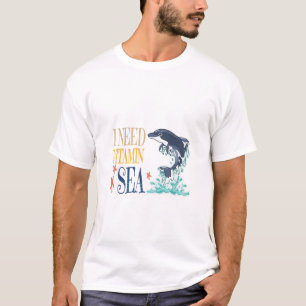 Camiseta Eu Preciso do Mar de Vitamina Baleia Orca Golfinho