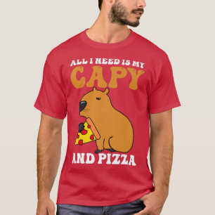 Camiseta Eu preciso é Capy e Pizza Design Capybara