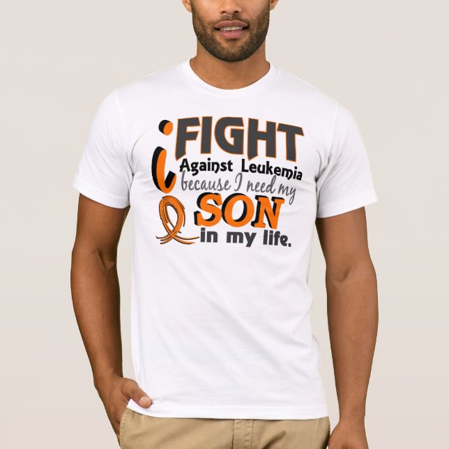 Camiseta Eu preciso minha leucemia do filho (Frente)