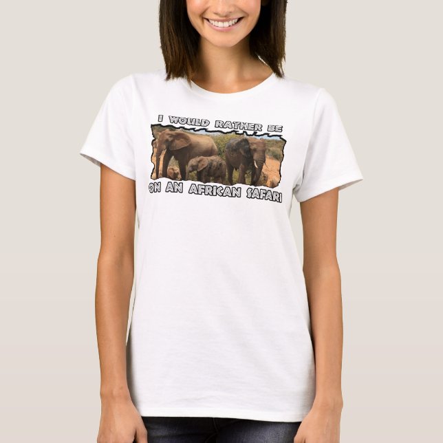 Camiseta Eu Preferencialmente a família africana Safari Ele (Frente)