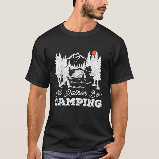 Camiseta Eu Preferencialmente acampando no acampamento ao a (Frente)