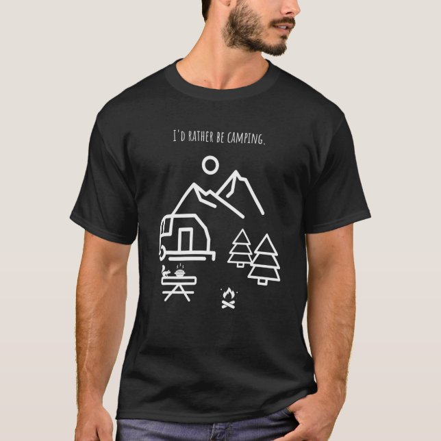 Camiseta Eu preferencialmente acampando RV (Frente)