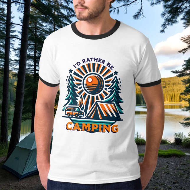 Camiseta Eu Preferencialmente acampar Vibes Vintage (Criador carregado)