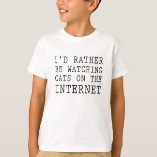 Camiseta Eu preferencialmente assistindo gatos na internet