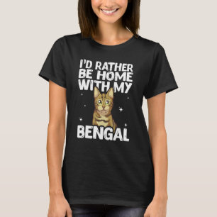 Camiseta Eu Preferencialmente Em Casa Com Meu Gato Bengala