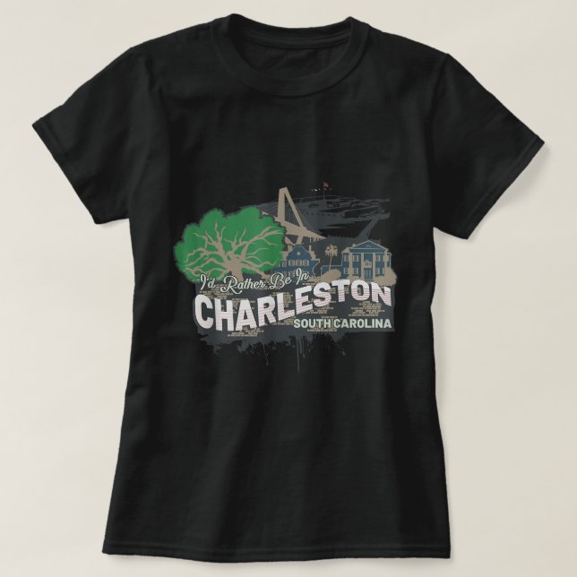 Camiseta Eu Preferencialmente Em Charleston Carolina do Sul (Frente do Design)