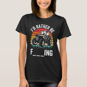 Camiseta Eu Preferencialmente Estar Cultivando Trator Retro