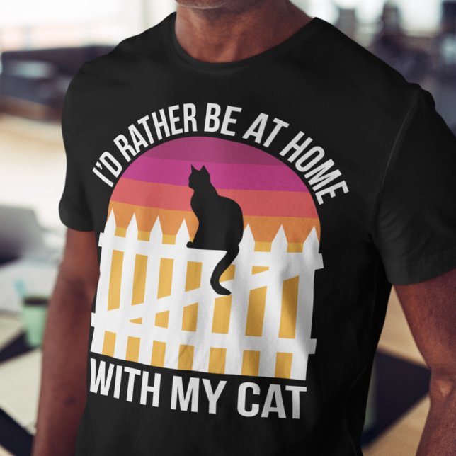 Camiseta Eu Preferencialmente estar em casa com o meu gato (Criador carregado)