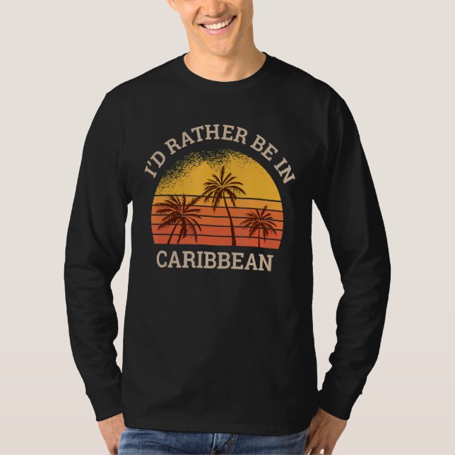Camiseta Eu preferencialmente estar no Caribe da Praia Sunn (Frente)