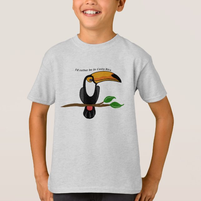 Camiseta Eu preferencialmente estaria em Costa Rica, toucan (Frente)