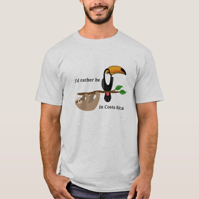 Camiseta Eu preferencialmente estaria em Costa Rica, toucan (Frente)