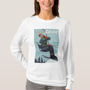 Camiseta Eu Preferencialmente Estaria Esquiando Impressão