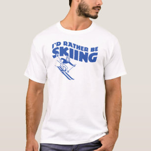 Camiseta Eu preferencialmente estaria esquiando (o homem)