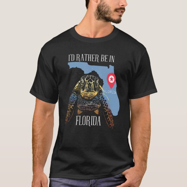 Camiseta Eu Preferencialmente Estaria Na Flórida Tortoise,  (Frente)