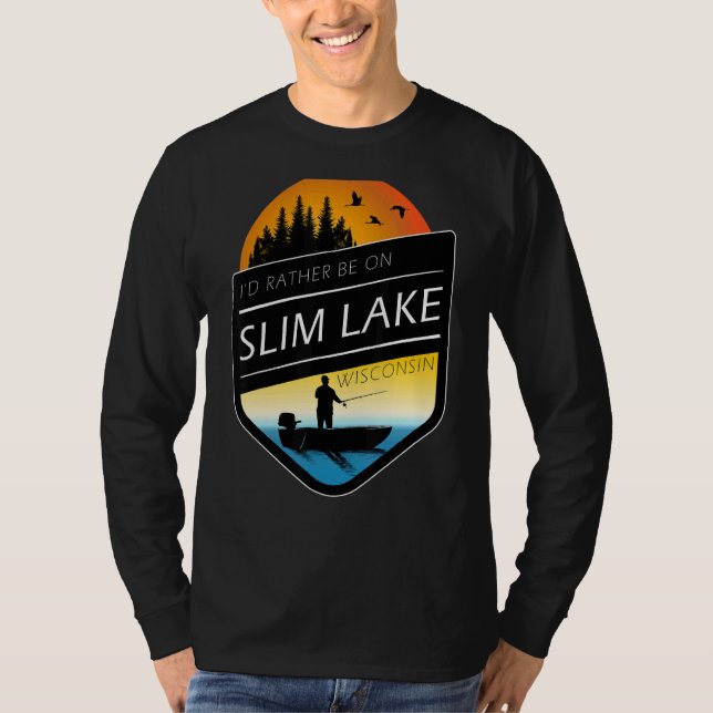 Camiseta Eu Preferencialmente Estaria No Lago Slim Wisconsi (Frente)