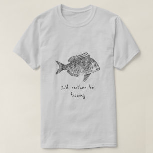Camiseta Eu preferencialmente estaria pescando o logotipo