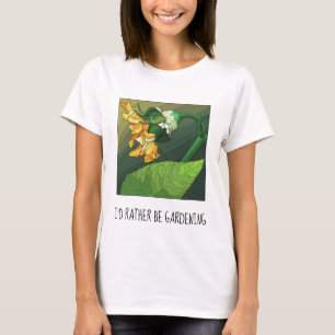 Camiseta Eu preferencialmente jardinagem. T-Shirt floral bo