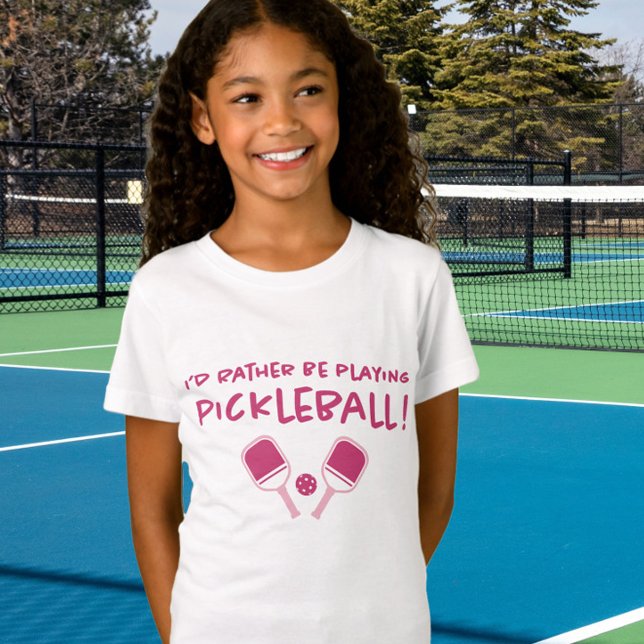 Camiseta Eu Preferencialmente Jogando Pickleball Bonita, Ro (
by Beach Pause Designs
I'd Rather Be Playing Pickleball Cute Girly Pink T-Shirt)