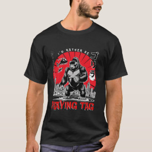 Camiseta Eu Preferencialmente jogando Tag Gorilla game Monk