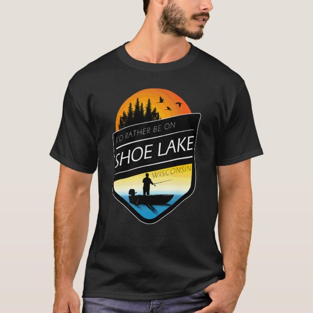 Camiseta Eu Preferencialmente No Lago Calçado, Pesca 1 (Frente)
