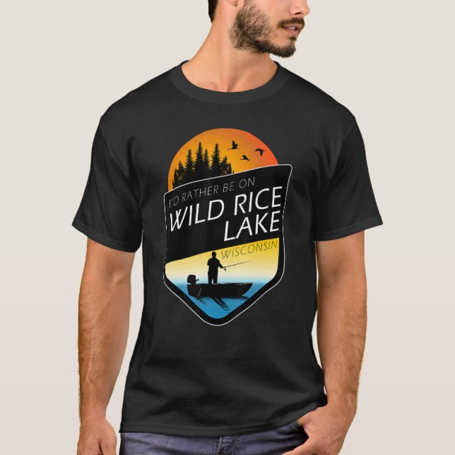 Camiseta Eu Preferencialmente No Lago Wild Rice Wisconsin,  (Frente)