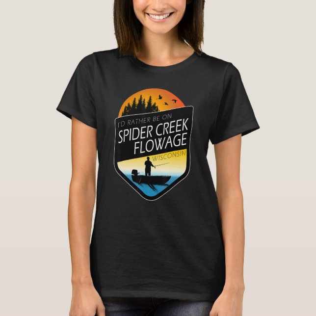 Camiseta Eu Preferencialmente No Spider Creek Flowage Wisco (Frente)