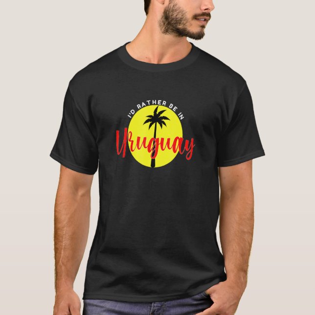 Camiseta Eu Preferencialmente no Uruguai - Férias de praia  (Frente)