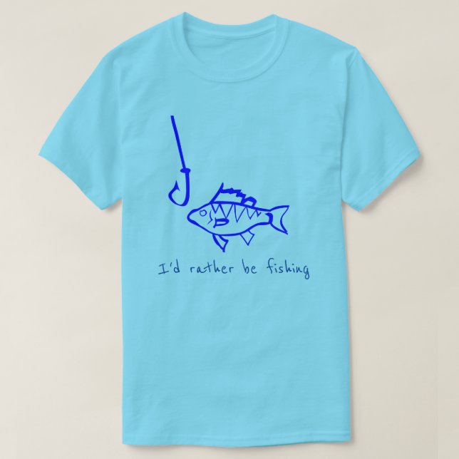 Camiseta Eu preferencialmente pescando slogan peixe gancho (Frente do Design)