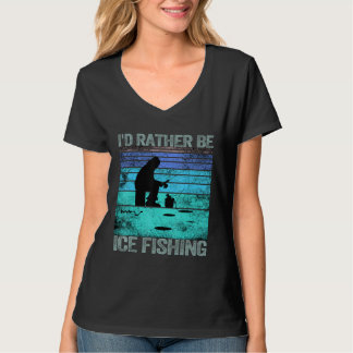 Camiseta Eu preferencialmente ser a pesca de gelo, Retro Vi