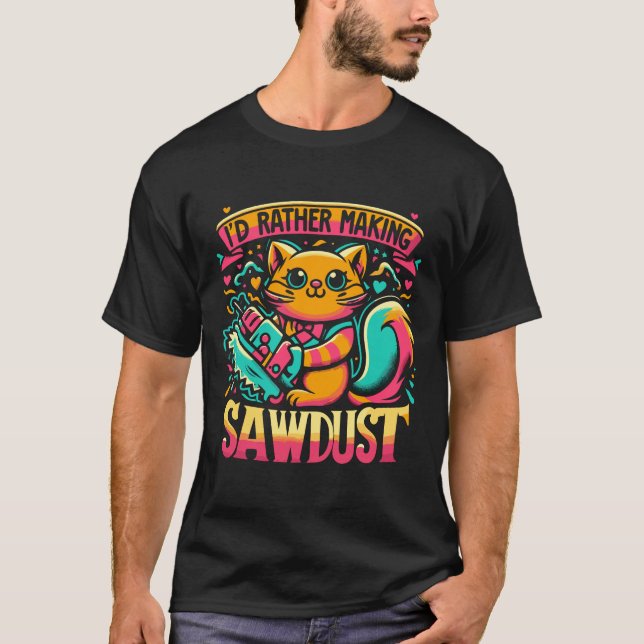 Camiseta Eu Preferencialmente Ser Fazer Sawdust Engraçado d (Frente)