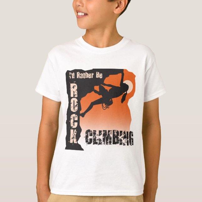 Camiseta Eu preferencialmente seria a escalada galões (Frente)