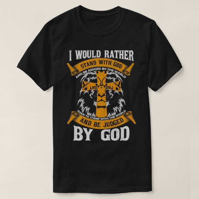 Camiseta Eu Preferencialmente Stand Com Deus Cristo Christi (Frente do Design)