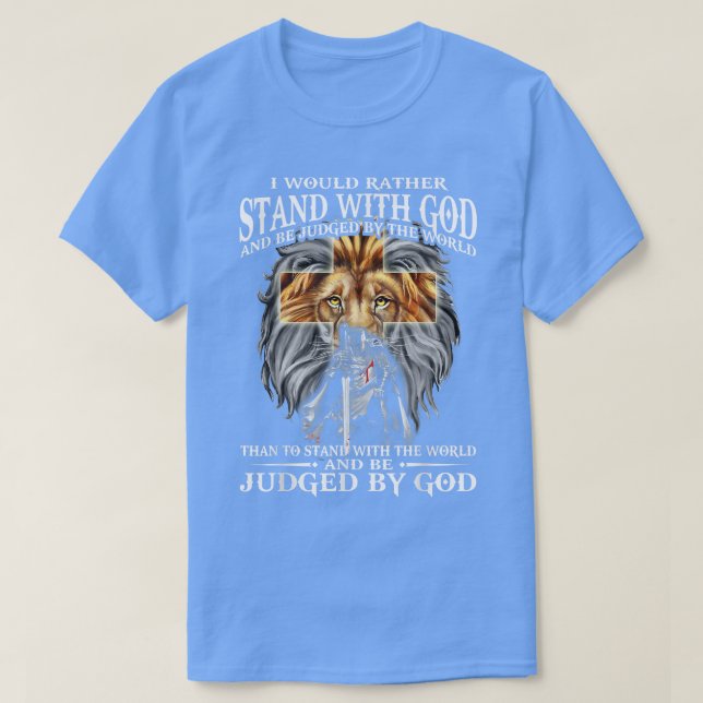 Camiseta Eu Preferencialmente Stand Com Deus Seria Julgado  (Frente do Design)