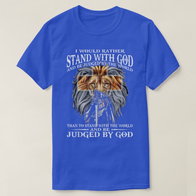 Camiseta Eu Preferencialmente Stand Com Deus Seria Julgado  (Frente do Design)