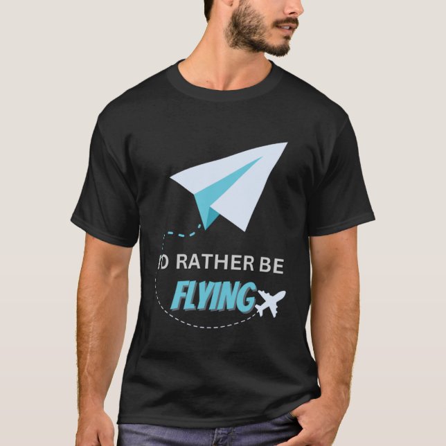 Camiseta Eu Preferencialmente Voando Piloto de Avião Homens (Frente)