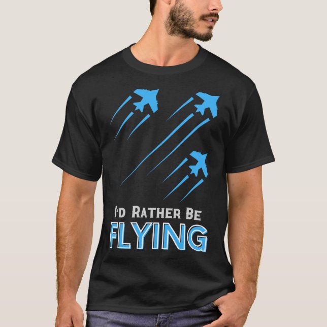 Camiseta Eu Preferencialmente Voando Piloto de Avião Homens (Frente)