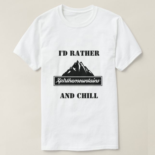 CAMISETA EU PREFERENCIALMENTE XPLRTHEMOUNTÍNIOS E ARREPIO C (Frente do Design)