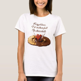 Camiseta Eu Preferiria Cair em Chocolate