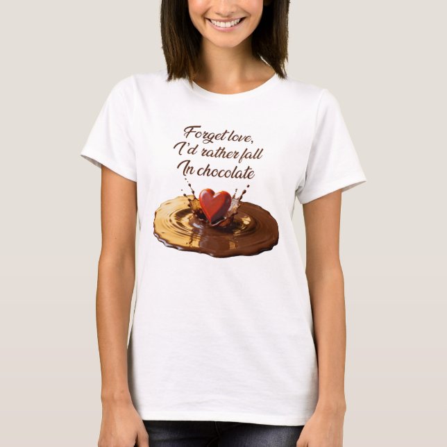 Camiseta Eu Preferiria Cair em Chocolate (Frente)