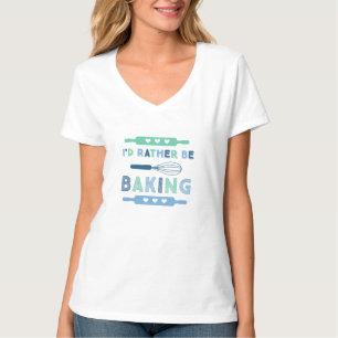 Camiseta Eu Preferiria Estar Assando em Azul