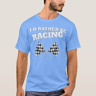 Camiseta Eu Preferiria Estar Correndo Bandeiras de Corrida