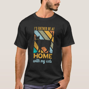 Camiseta Eu Preferiria Estar Em Casa Com Meu Dono De Gatinh