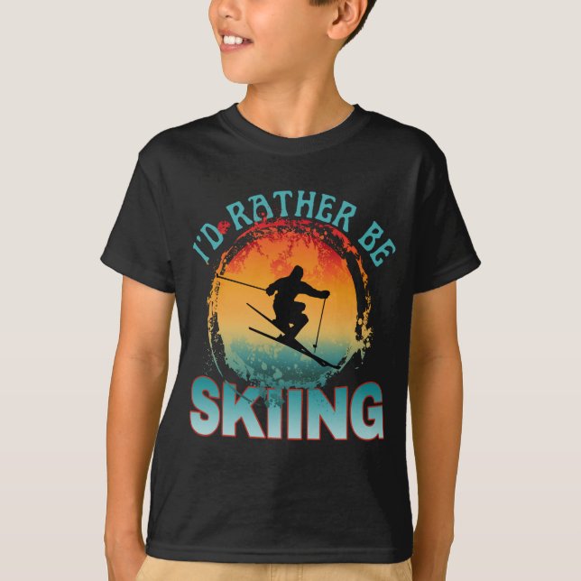 Camiseta eu preferiria estar esquiando (Frente)