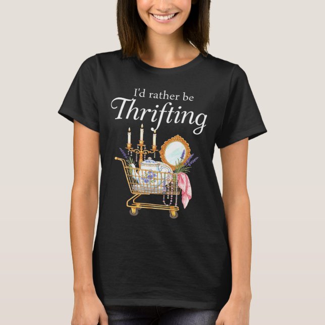 Camiseta Eu Preferiria Estar Fazendo Compras de Oportunidad (Frente)